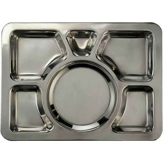 DIV TRAY STAINLES STEEL 6 COMPARTMENT