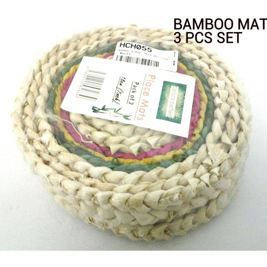 BAMBOO STRAW  MATS 3PC 17CM ( 7 INCH)