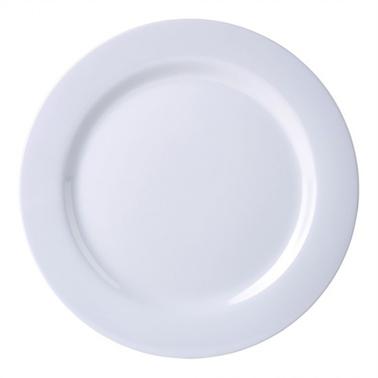 WHITE MELAMINE 10 INCH DINNER PLATE